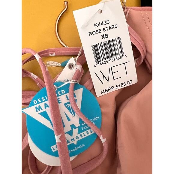 WET Swimswear Aria Starlets One Piece Swimsuit Rose Stars Women's Size XS NWT - Picture 4 of 5